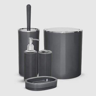 Изображение товара Набор аксессуаров для ванной AG CONCEPT черный с прозрачным, 5 предметов