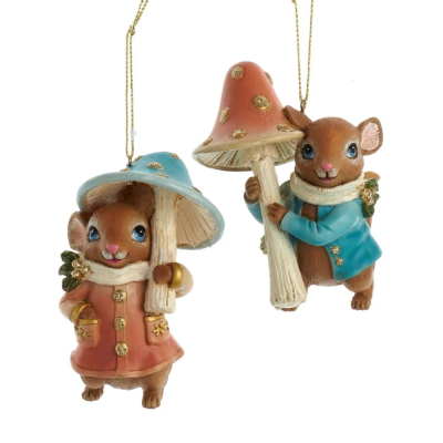 Изображение товара Игрушка елочная Kurt S. Adler мышонок с грибом 9см (E0923) в ассортименте