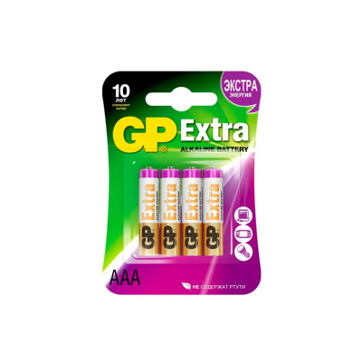 Изображение товара Батарейки GP Extra Alkaline AAA 4 шт высокое качество надежное питание