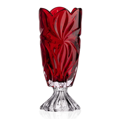 Изображение товара Ваза Aurum-Crystal Flora red на ножке 36.5 см