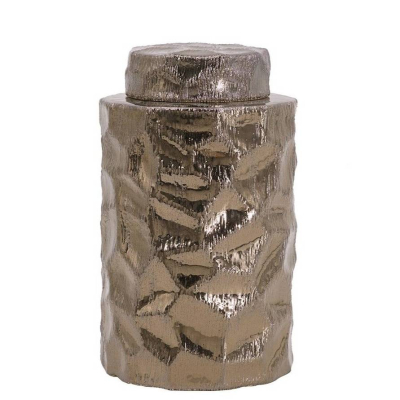 Изображение товара Ваза с крышкой Glasar 15х15х25 см из керамики в бронзовом цвете