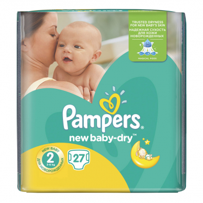 Изображение товара Подгузники Pampers Active Baby-Dry размер 2 для детей 3-6 кг, 27 шт. Изображение товара Подгузники Pampers Active Baby-Dry размер 2 для детей 3-6 кг, 27 шт.