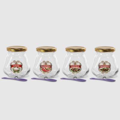 Изображение товара Набор банок для специй LarangE 4 шт 260 мл из стекла с металлическими крышками