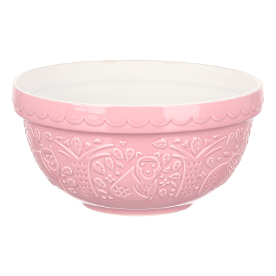 Изображение товара Миска для смешивания Homier In the Forest, 21 см, 1,1 л, розовая, медведь