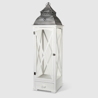 Изображение товара Фонарь-подсвечник Dekor pap большой белый 32х32х111 см