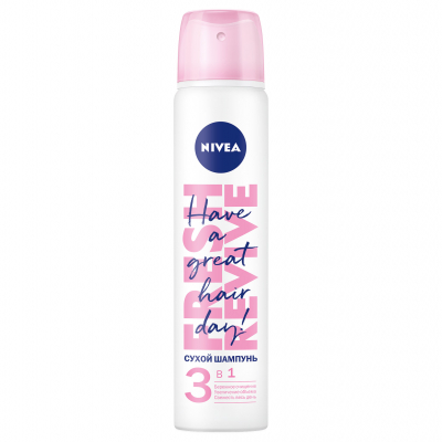 Изображение товара Сухой шампунь Nivea 3в1 200 мл для всех типов волос Изображение товара Сухой шампунь Nivea 3в1 200 мл для всех типов волос