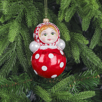 Изображение товара Ёлочная игрушка Snow and Stars неваляшка из стекла