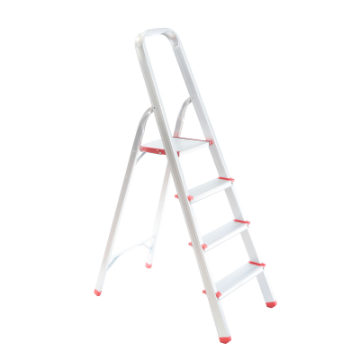 Изображение товара Домашняя стремянка Deli с 4 ступенями, сталь, красно-белая