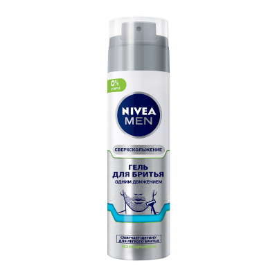 Изображение товара Гель для бритья Nivea Одним движением 200 мл для всех типов кожи Изображение товара Гель для бритья Nivea Одним движением 200 мл для всех типов кожи
