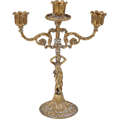 Изображение товара Подсвечник Glasar с девушкой 22х10х27 см, золотистый металл Изображение товара Подсвечник Glasar с девушкой 22х10х27 см, золотистый металл