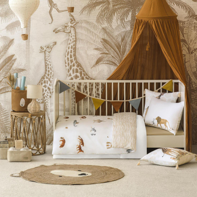 Изображение товара Комплект постельного белья Kids by togas Сафари белый для детей 3 предмета