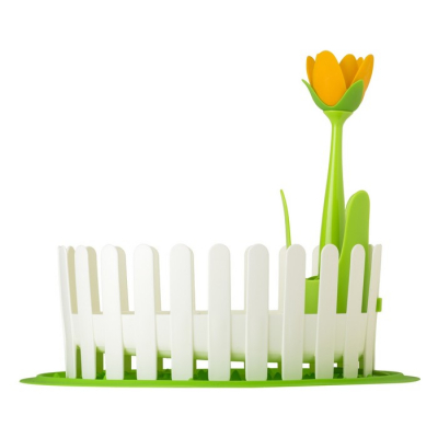 Изображение товара Сушилка для посуды Vigar Flower Power 07295, пластик, белая и зеленая, компактная