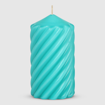 Изображение товара Свеча столбик витой Home Interiors голубой 6,8х13 см