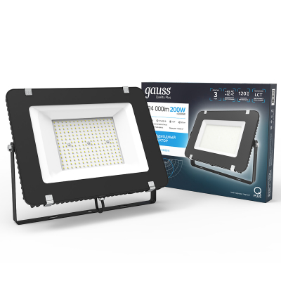 Изображение товара Светодиодный прожектор Gauss Qplus 200W IP65 для уличного освещения Изображение товара Светодиодный прожектор Gauss Qplus 200W IP65 для уличного освещения