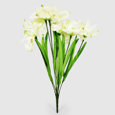 Изображение товара Искусственный букет ириса Конэко-О белый и зелёный 52 см для интерьера