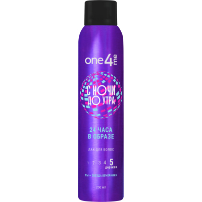 Изображение товара Лак для волос One4me С ночи до утра 250 мл надежная фиксация для всех типов волос