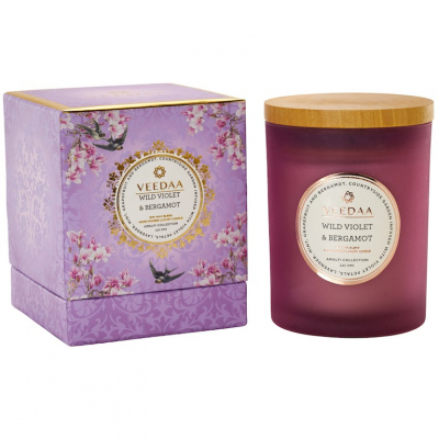 Изображение товара Ароматическая свеча Veedaa Wild Violet & Bergamot, соевый воск, стекло, 9х9х10 см