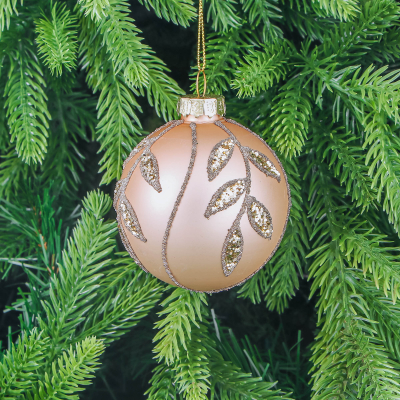 Изображение товара Игрушка ёлочная Mercury NY шар стеклянный золотой с блестками 6,7 см