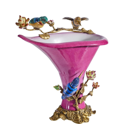 Изображение товара Ваза Glasar с птичками 31х24х36 см