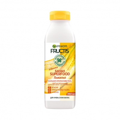 Изображение товара Бальзам-ополаскиватель Garnier Fructis Питание Банан Superfood 350 мл для сухих волос