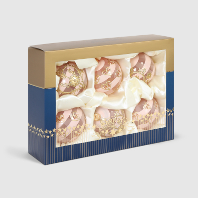 Изображение товара Набор елочных игрушек Marusya цветное каро 6 шт