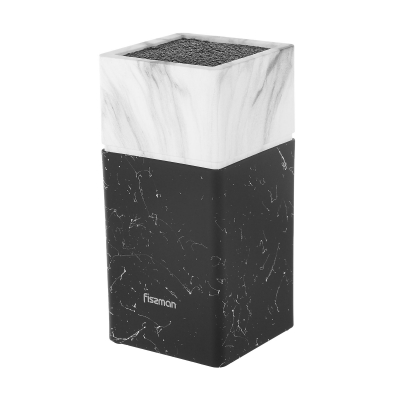 Изображение товара Подставка для ножей Fissman из пластика в мраморном стиле 11х11х23 см