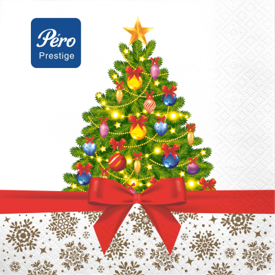 Изображение товара Салфетки Pero Prestige Праздничная ель 3 сл 20 л 33х33 см