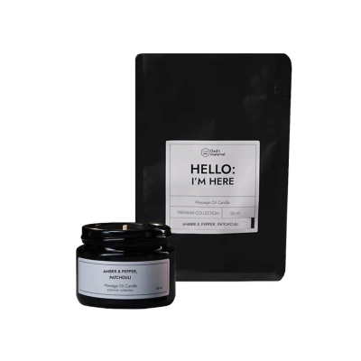 Изображение товара Свеча массажная Dad's material "Amber & Pepper, Patchouli", 50 мл