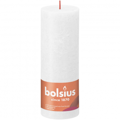 Изображение товара Декоративная свеча Bolsius Rustic Shine белая 19х6,8 см с долгое время горения