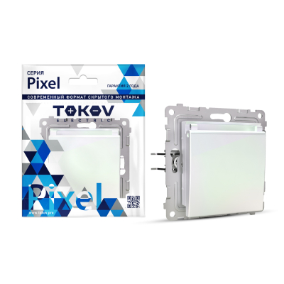 Изображение товара Розетка Tokov Electric Pixel 1-м с защитой и заземлением Изображение товара Розетка Tokov Electric Pixel 1-м с защитой и заземлением