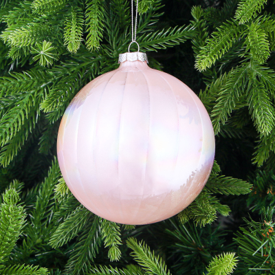 Изображение товара Шар Yancheng Shiny стеклянный розовый перламутровый 12 см