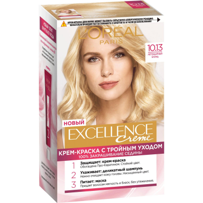 Изображение товара Краска для волос L'Oreal Paris Excellence 10.13 Легендарный Блонд Изображение товара Краска для волос L'Oreal Paris Excellence 10.13 Легендарный Блонд