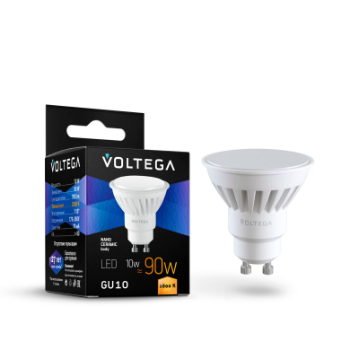 Изображение товара Лампочка Voltega Sofit GU10 10W 2800K - яркое теплое освещение Изображение товара Лампочка Voltega Sofit GU10 10W 2800K - яркое теплое освещение