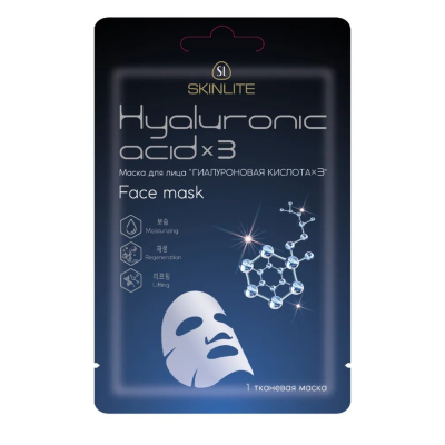 Изображение товара Маска для лица Skinlite с гиалуроновой кислотой и натуральными экстрактами 1 шт. Изображение товара Маска для лица Skinlite с гиалуроновой кислотой и натуральными экстрактами 1 шт.