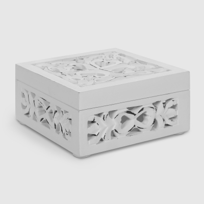 Изображение товара Деревянная шкатулка Dekor pap белая 15x15x7,5 см для украшений Изображение товара Деревянная шкатулка Dekor pap белая 15x15x7,5 см для украшений