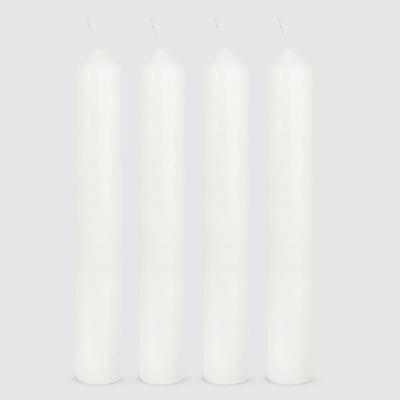 Изображение товара Набор хозяйственных свечей Антей белый 4 шт диаметр 2 см высота 14.2 см для дома и мероприятий