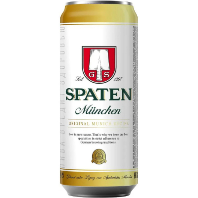 Изображение товара Пиво светлое фильтрованное "Spaten" Munchen , in can, 0.45 л Изображение товара Пиво светлое фильтрованное "Spaten" Munchen , in can, 0.45 л