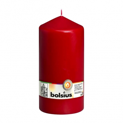Изображение товара Декоративная свеча Bolsius 20x10 см бордовая из парафина для интерьера