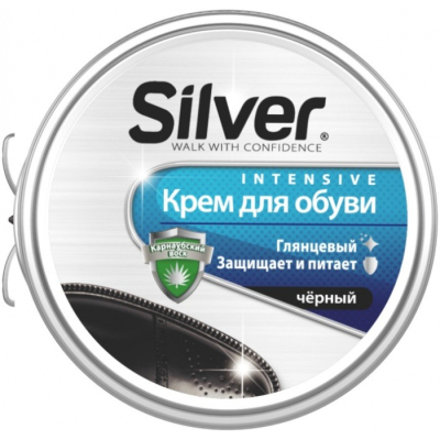 Изображение товара Крем для обуви Silver в железной банке чёрный 50 мл