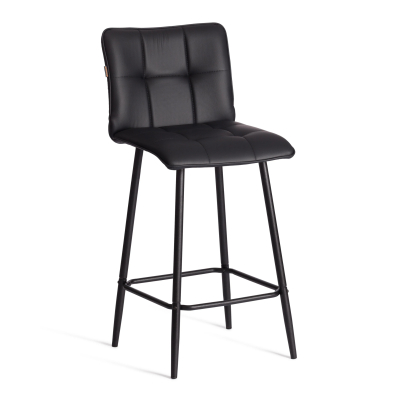 Изображение товара Полубарный стул TC Bari из экокожи с металлическим каркасом, черный, 42х55х99 см