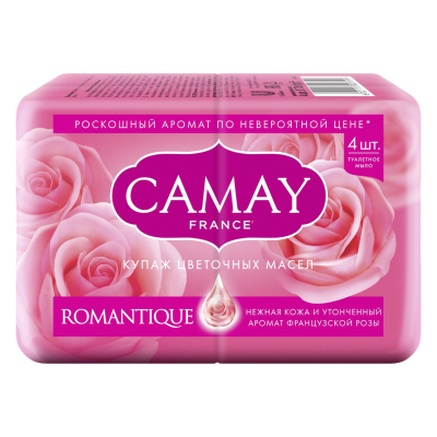 Изображение товара Твердое мыло CAMAY Романтик 4х75г для рук и тела, уход и свежесть Изображение товара Твердое мыло CAMAY Романтик 4х75г для рук и тела, уход и свежесть