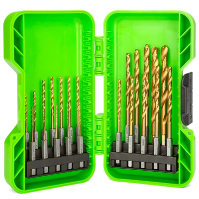 Изображение товара Набор сверл HSS-TiN Greenworks 2943907