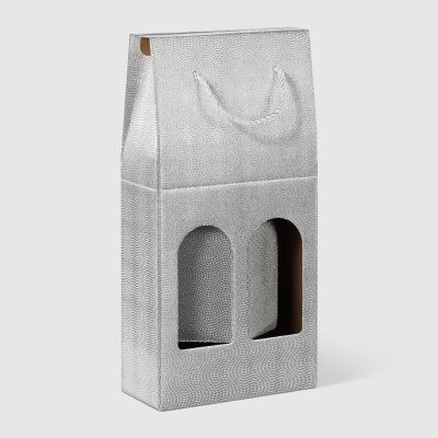 Изображение товара Коробка на две бутылки Due Esse Christmas серебро