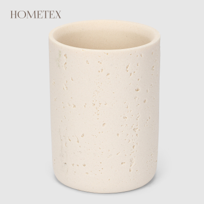 Изображение товара Стакан для зубных щёток Hometex цилиндр бежевый 7.5x10 см