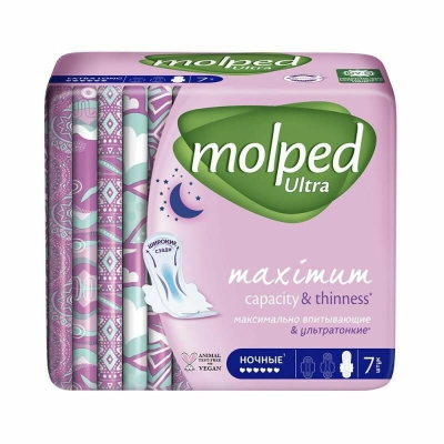 Изображение товара Прокладки женские Molped Night 7 шт - ночной гигиенический уход