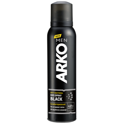 Изображение товара Антиперспирант Arko Men Black антибактериальный спрей, 150 мл