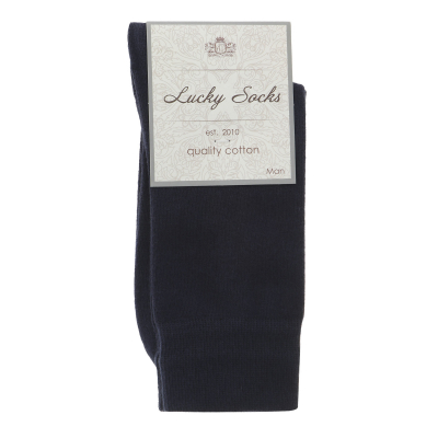Изображение товара Мужские однотонные носки Lucky Socks синие 25-27 размер, всесезонные