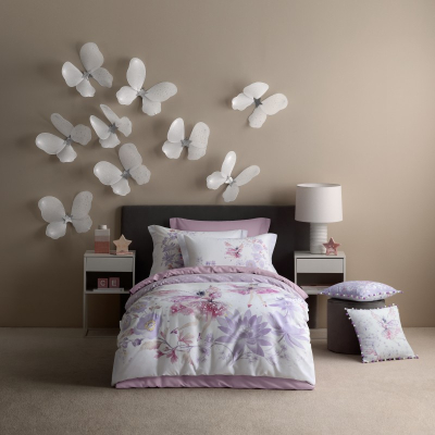 Изображение товара Пододеяльник Togas Kids Фаллена белый/сиреневый 145х200 см