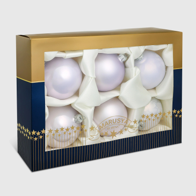 Изображение товара Набор елочных шаров Marusya лиловый восторг 6 шт