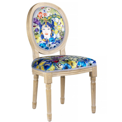 Изображение товара Стул Glasar Рапсодия синий из дерева и велюра, комфорт и стиль